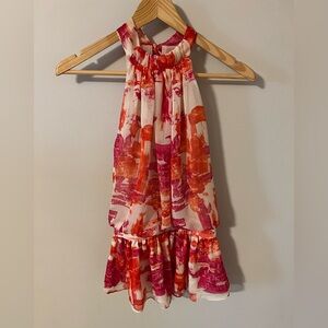 Mcginn Anthropologie Womens Chiffon Sleeveless High Neck Tie Blouse Top Size 2